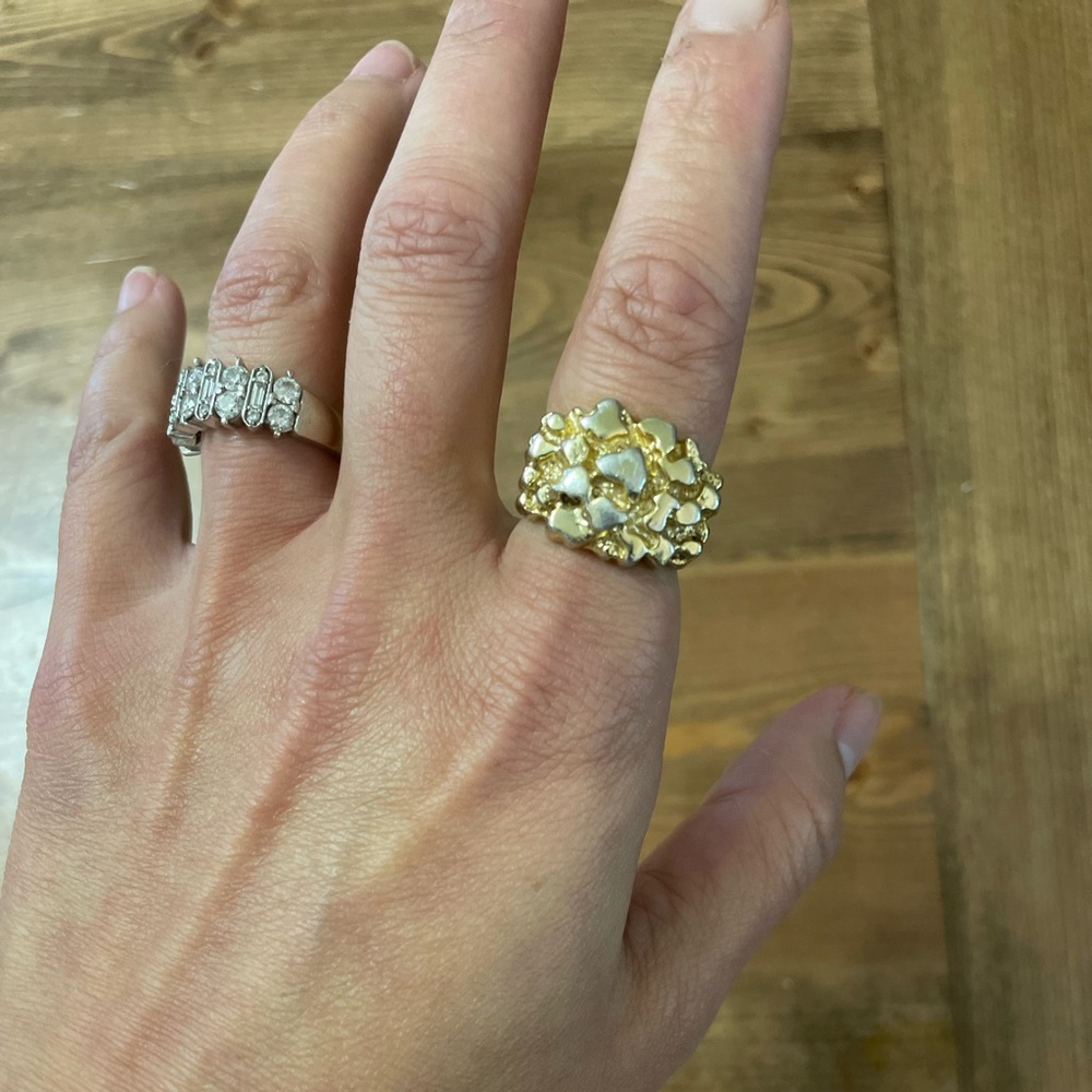 Gold plated nugget ring